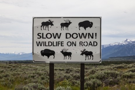 Schild im Grand Teton Nationalpark